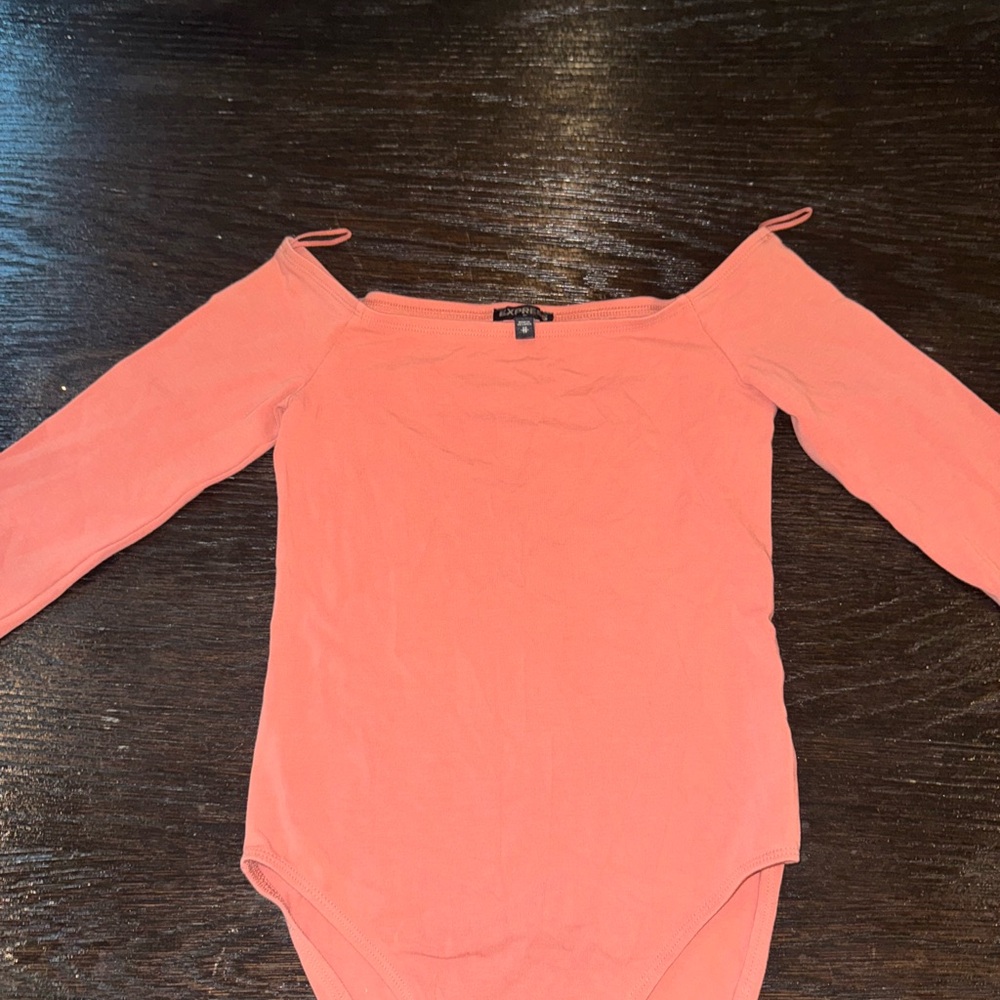 Express Coral Off-Shoulder Bodysuit